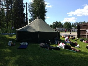 Teltta pystyssä Sulkavalla