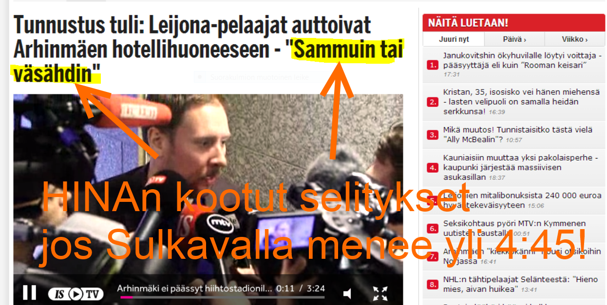 11.7. kootut selitykset valmiina jos 4:45 ei alitu Sulkavalla!