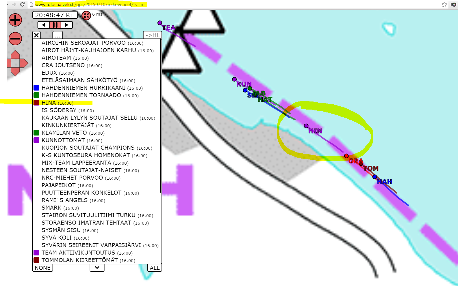 HINAn GPS-seuranta Sulkavan suursouduissa 2015